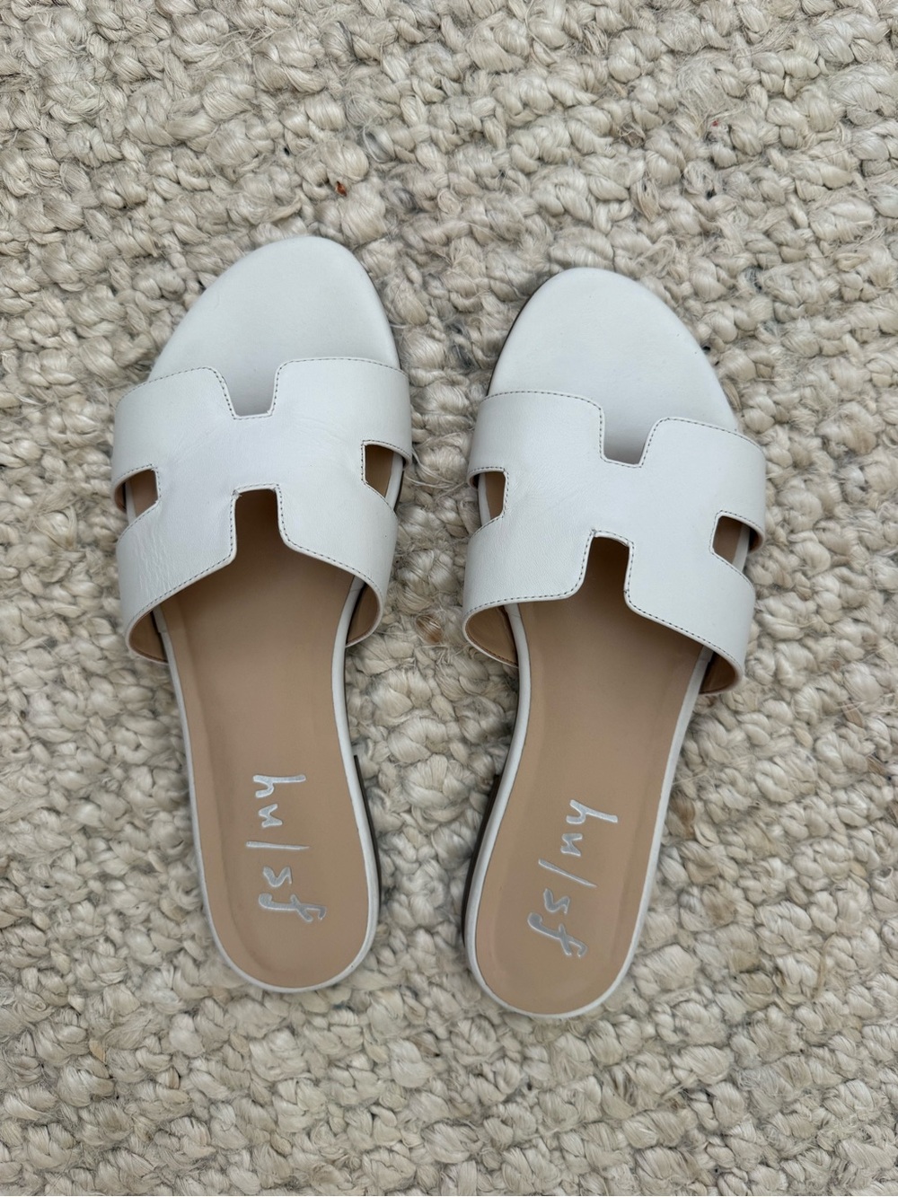 Tuckernuck White Leather Slide Sandals